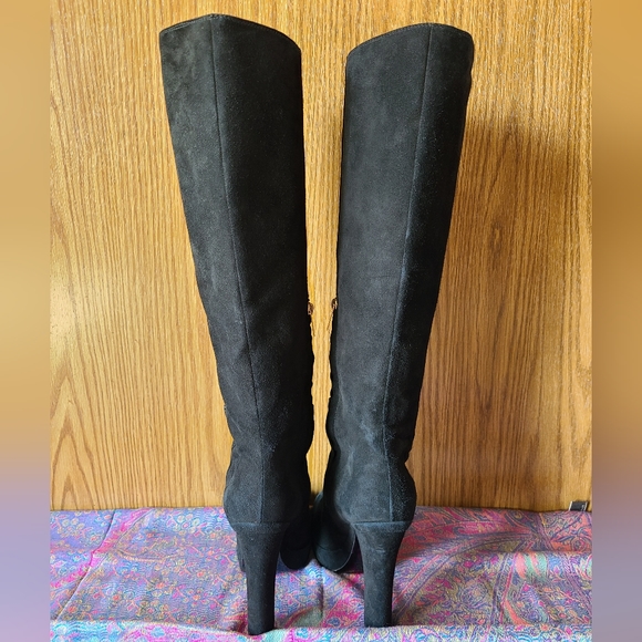 Auth YSL Suede Knee High Boots Size IT40/ US9.5 🖤 EUC - Picture 6 of 14